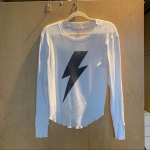 Lightning bolt waffle knit shirt - size medium